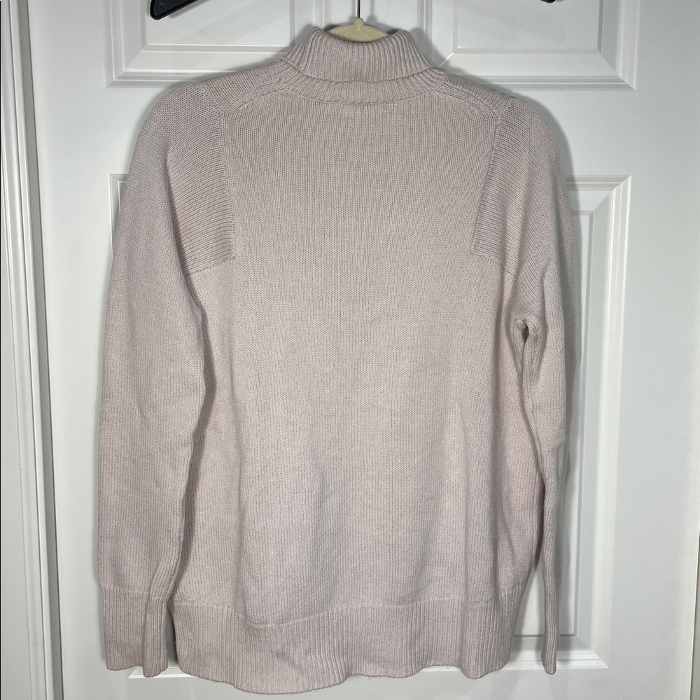 Athleta Bedford Turtleneck Sweater Size XS Wool Cashmere High Low Mock Neck Pink - Picture 5 of 14